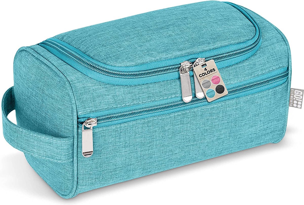 Slimme toilettas mannen toilettas om mannen & vrouwen op te hangen | cosmetische tas mannen vrouwen voor koffer & handbagage | toilettas reistas, Color:Turquoise