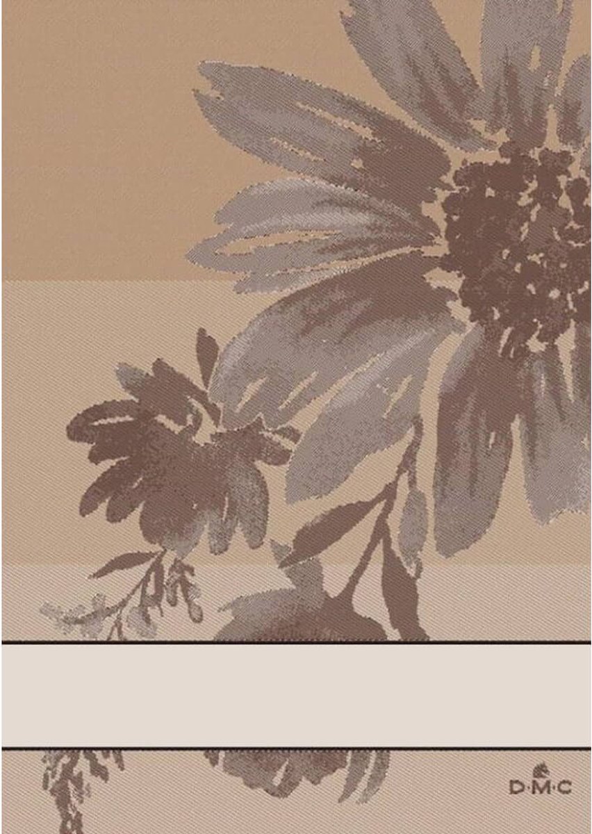 DMC Keukendoek met bloemenprint 50x70cm creme.