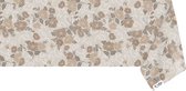 Raved Tafelzeil Bloemen  140 cm x  50 cm - Beige - PVC - Afwasbaar