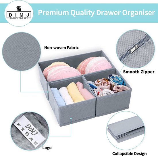 Kast Organizer | 4 SET laadopbergsysteem | optionele lade-organizer lade opbergdoos voor het opbergen van beha, sokken, slipjes, ondergoed