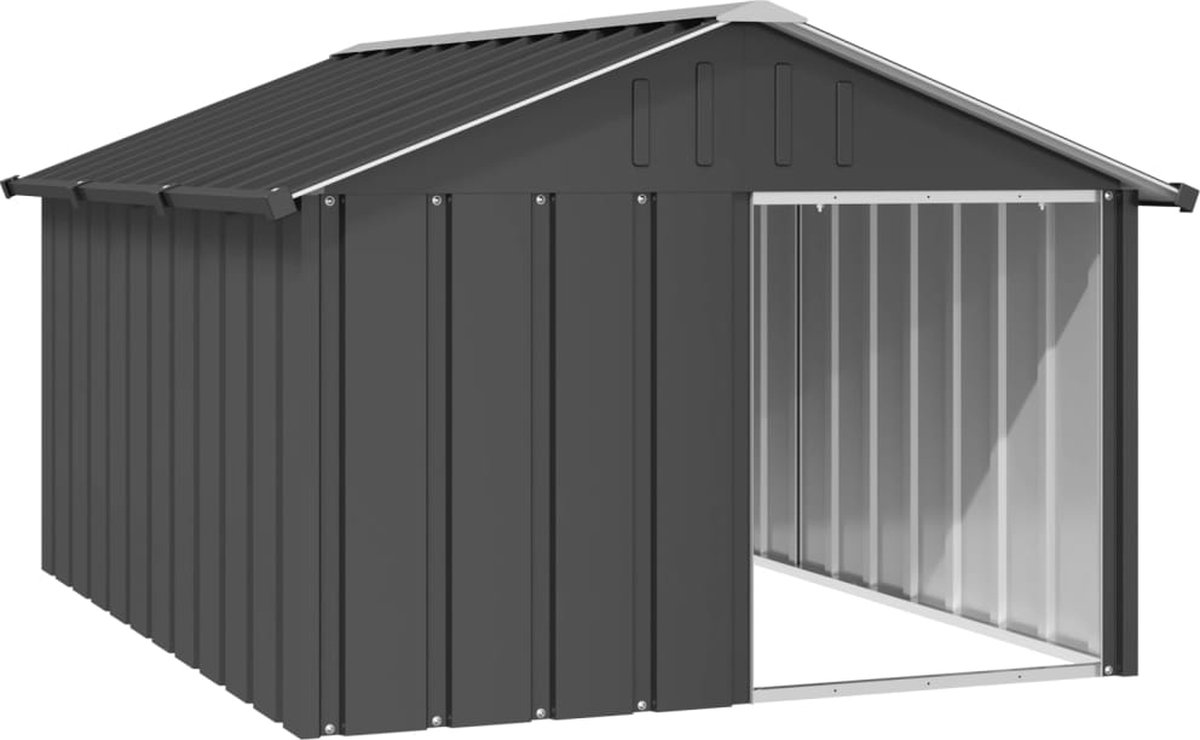 Bol.com vidaXL - Hondenhok - 116,5x153x81,5 - cm - gegalvaniseerd - staal - antracietkleur aanbieding