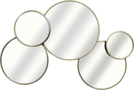 INSPIRE - Assortiment de 5 miroirs SATELLITE - Multi-miroir rond - Métal  doré mat -... | bol