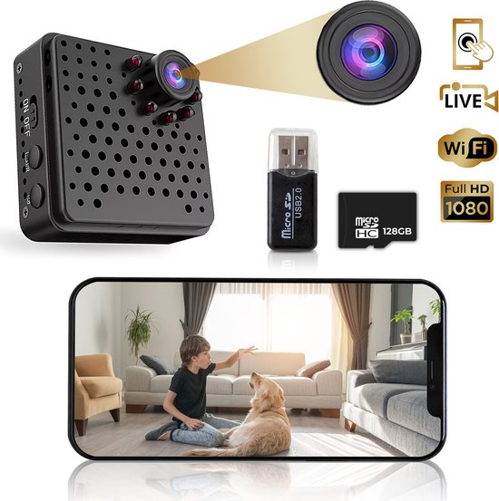 LensLogic® Mini camera - Verborgen camera - Spy camera - Mini camera wifi  met app -... | bol.com