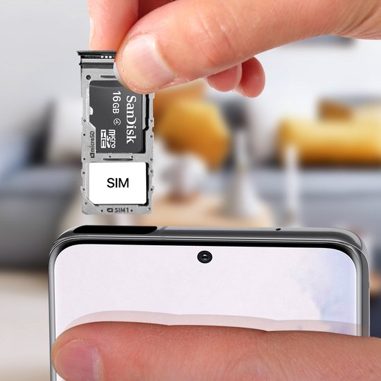 Convient pour Galaxy S20+ Tiroir carte SIM 1x Remplacement Nano SIM / Micro  SD Zwart