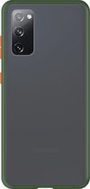Telefoonglaasje Hoesje Geschikt voor Samsung Galaxy S20 - Kunststof - Groen Transparant - Beschermhoes - Case - Cover