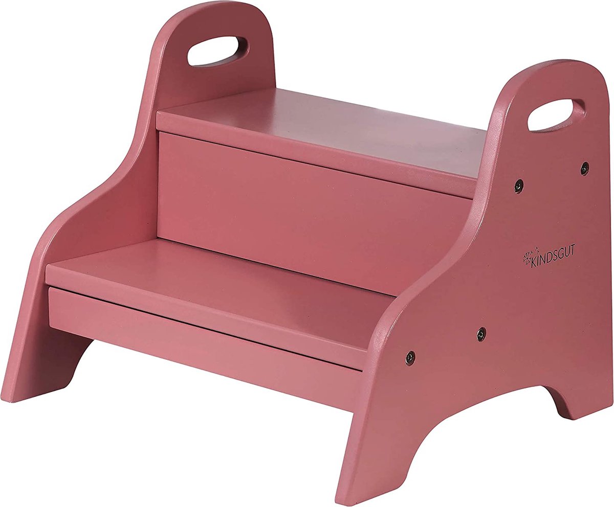 Tabouret Bas En Bois Multifonction - Escabeau Compact Pour Enfant Et Cuisine