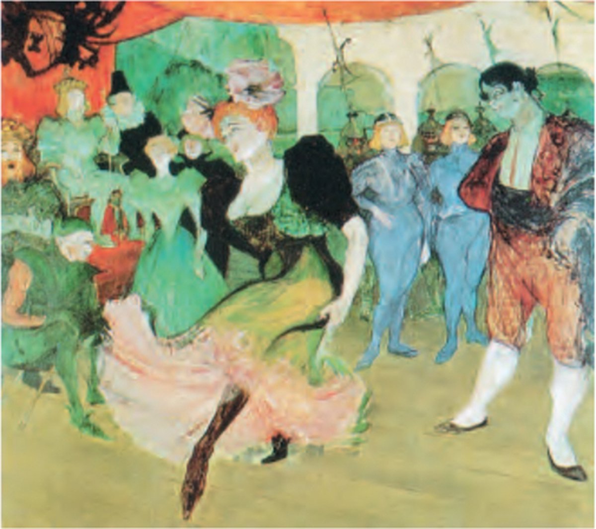 Catch Projecten Mini kunstposter - Henri Toulouse-Lautrec - Bolero in de Moulin Rouge - 24x30 cm Multicolor