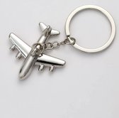 Sleutelhanger vliegtuig - Sleutelhanger reizen - Zilveren sleutelhanger - Sleutelhanger vliegreis