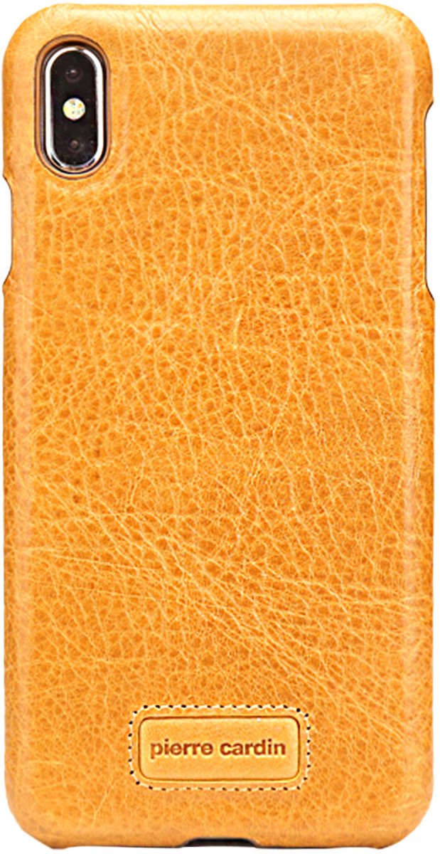 Geel hoesje van Pierre Cardin - Backcover - Stijlvol - Leer - iPhone Xs Max - Luxe cover