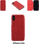 Apple iPhone X; Coque iPhone Xs Card Holder Red Book - Fermeture magnétique