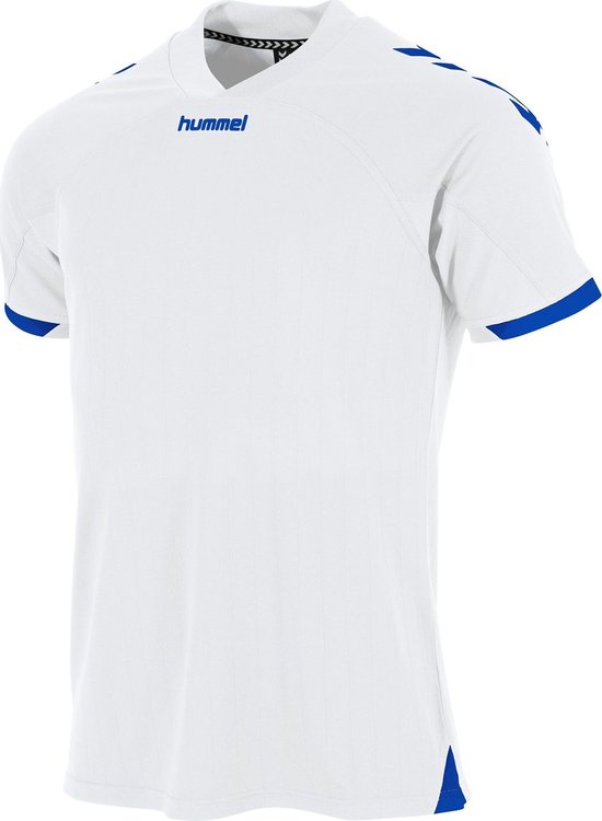 Hummel Fyn Shirt Korte Mouw Heren - Wit / Royal | Maat: M