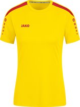 JAKO Shirt Power Korte Mouw Dames Geel-Rood Maat 44