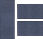 Karat Slaapkamen vloerkleed - Ponto - Blauw - 1 Loper 80 x 300 cm + 2 Loper 80 x 150 cm