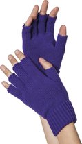 Vingerloze Handschoenen - Paars - Carnaval - One Size - Unisex - Een Paar