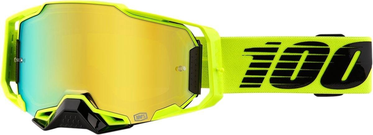 100% ARMEGA FORECAST Lunettes motocross cross bmx lunettes, ROULER, Jaune  fluo / noir