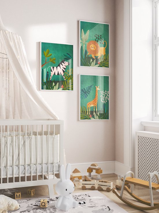 No Filter - Affiches Safari chambre d'enfant - 6 pièces - 21x30 cm / Format A4 - Affiches Animaux - Affiches décoration Chambre de bébé