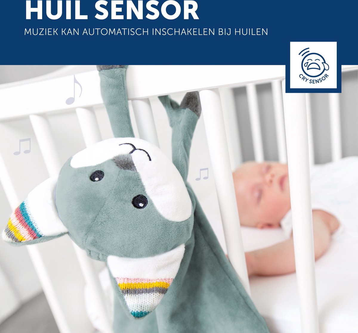 Zazu Felix de Vos - Heartbeat & White Noise Knuffeldoekje - Blauw - 35 cm — afbeelding 3