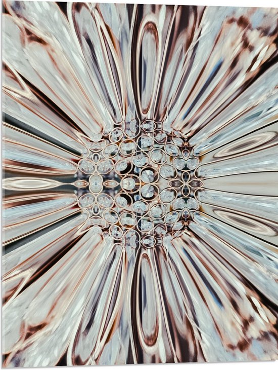 Acrylglas - Close-up van Kristal in Vorm van Bloem - 60x80 cm Foto op Acrylglas (Met Ophangsysteem)