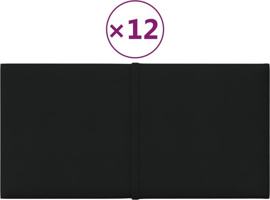 vidaXL-Wandpanelen-12-st-0,54-m²-30x15-cm-stof-zwart