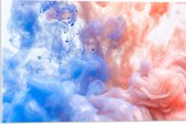 Acrylglas - Blauwe en Oranje Rook tegen Witte Achtergrond - 60x40 cm Foto op Acrylglas (Met Ophangsysteem)