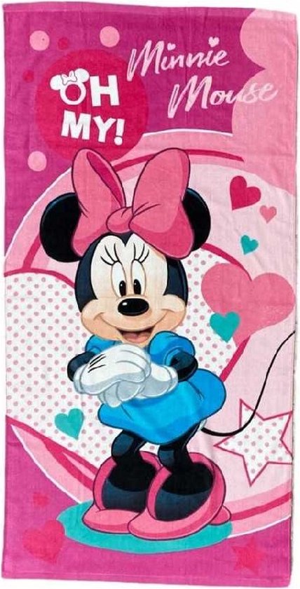 Serviette de plage MInnie Mouse - 100% coton - Serviette de bain Disney Minnie - 140 x 70 cm.