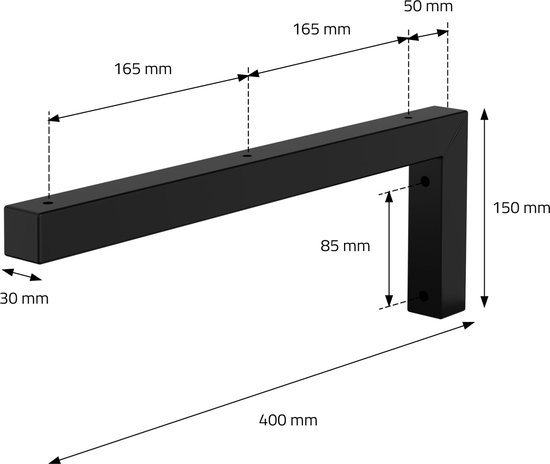Universeel fitting E27 zwart met haakse beugel