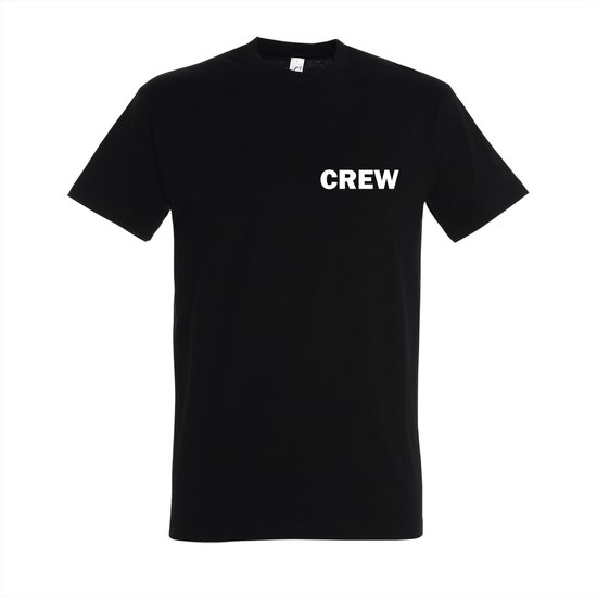 Crew T-shirt - T-shirt korte mouw zwart - Maat XS