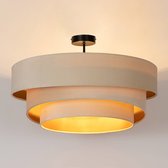 Lindby - plafondlamp - 3lichts - IJzer, textiel - H: 36.8 cm - E27 - crème, goud