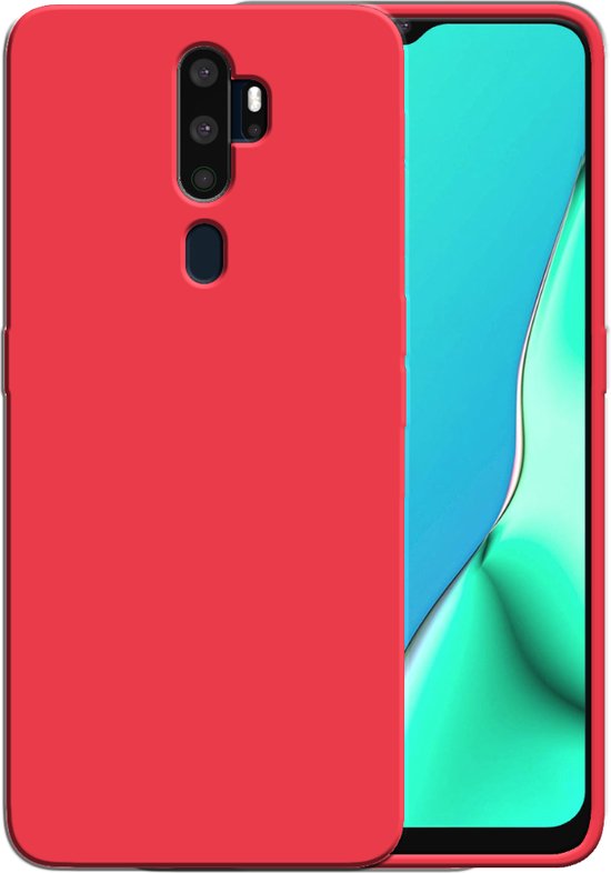 Smartphonica Siliconen hoesje voor OPPO A9 2020 case met zachte binnenkant - Rood geschikt voor OPPO A9 (2020)