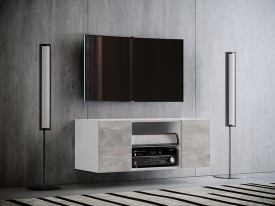 Platan Room TV Lowboard 210 (2 x 105) cm Hangbord hoogglans board kast woonwand modern Wit mat/wit hoogglans Platan Room TV Lowboard 210 (2 x 105) cm Hangbord hoogglans board kast woonwand modern Wit mat/wit hoogglans