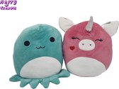 Happy Trendz® - set van 2 Squish knuffel kussen Octopus - Unicorn - Super leuk - Super Soft - Squish Knuffel - Kawaii Kussen squish pluche - Pluche Kussen Kawai - Cute pillow - Schattige knuffels - Cadeau Kinderen & Volwassenen