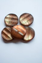 Knopen 5 stuks - bruin opnaaibaar - bruine knoop 41mm