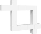 vidaXL - 9-delige - Tv-meubelset - bewerkt - hout - wit
