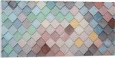 Acrylglas - Wand met Driehoekvormige Textuur in Verschillende Kleuren - 100x50 cm Foto op Acrylglas (Met Ophangsysteem)