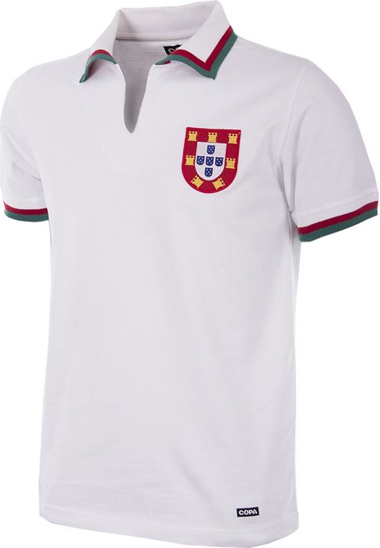 COPA - Portugal 1972 Away Retro Voetbal Shirt - XS - Wit