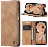 CaseMe - Telefoonhoesje geschikt voor Samsung Galaxy A24 4G - Wallet Book Case - Met Magnetische Sluiting - Licht Bruin