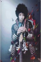 Wandbord Muziek Legende - Jimi Hendrix In Full Colour