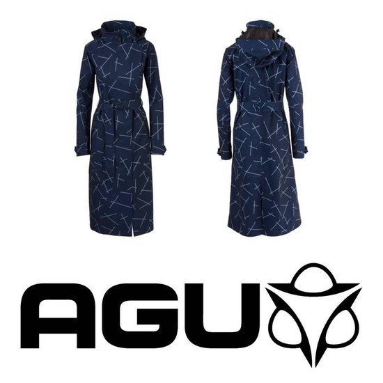 AGU Trench Coat Long Regenjas Urban Outdoor Dames - Blauw - L - AGU