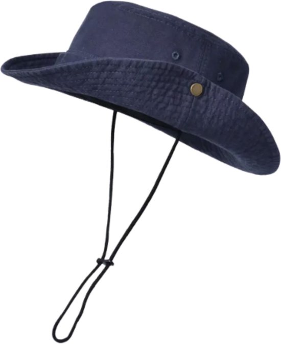 Chapeau Safari - Denim Chapeau de Soleil en Denim Bush - Bleu Foncé