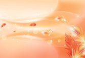 Fotobehang Orange Pink Abstract Feathers | XXXL - 416cm x 254cm | 130g/m2 Vlies