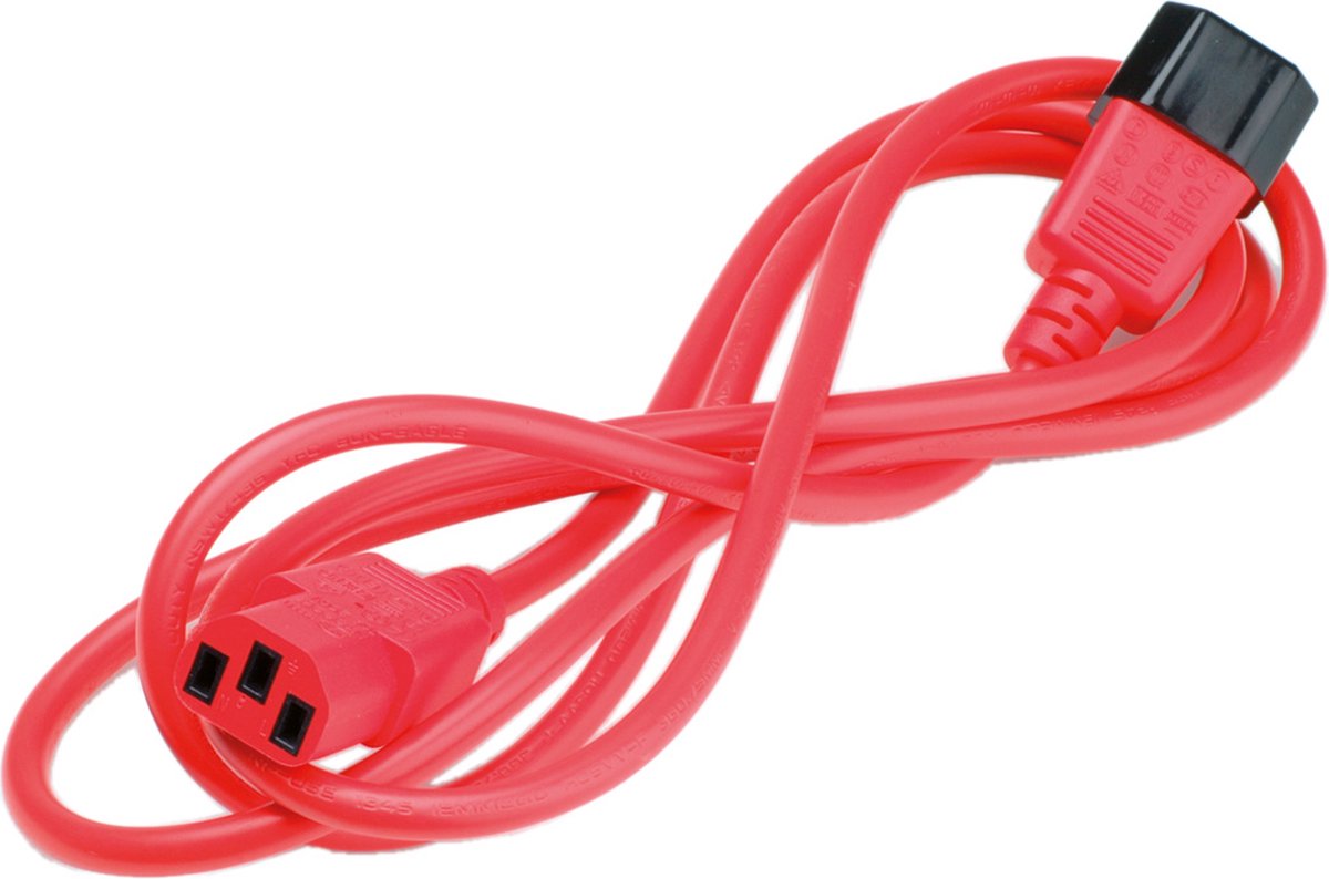 ROLINE stroomverlengkabel, IEC 320 C14 - C13, rood, 0,8 m
