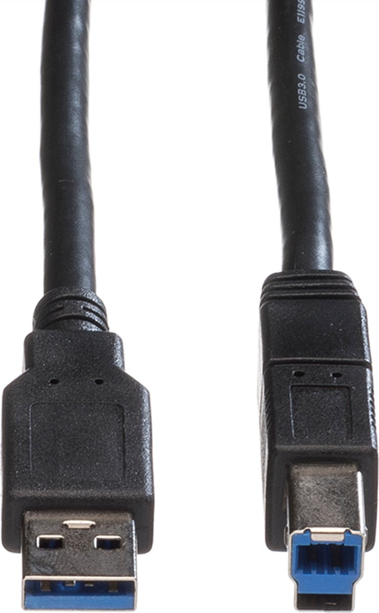 ROLINE USB 3.2 Gen 1 kabel, type A-B, zwart, 1,8 m
