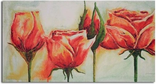 bol.com | Schilderij - Rode rozen