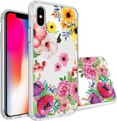 Transparante Print Back Cover Hoesje Spring Flowers Geschikt voor Apple iPhone X