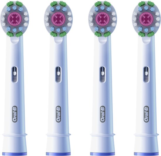 Oral-B 3D White Pro - Opzetborstels met CleanMaximiser Technologie - 4 Stuks