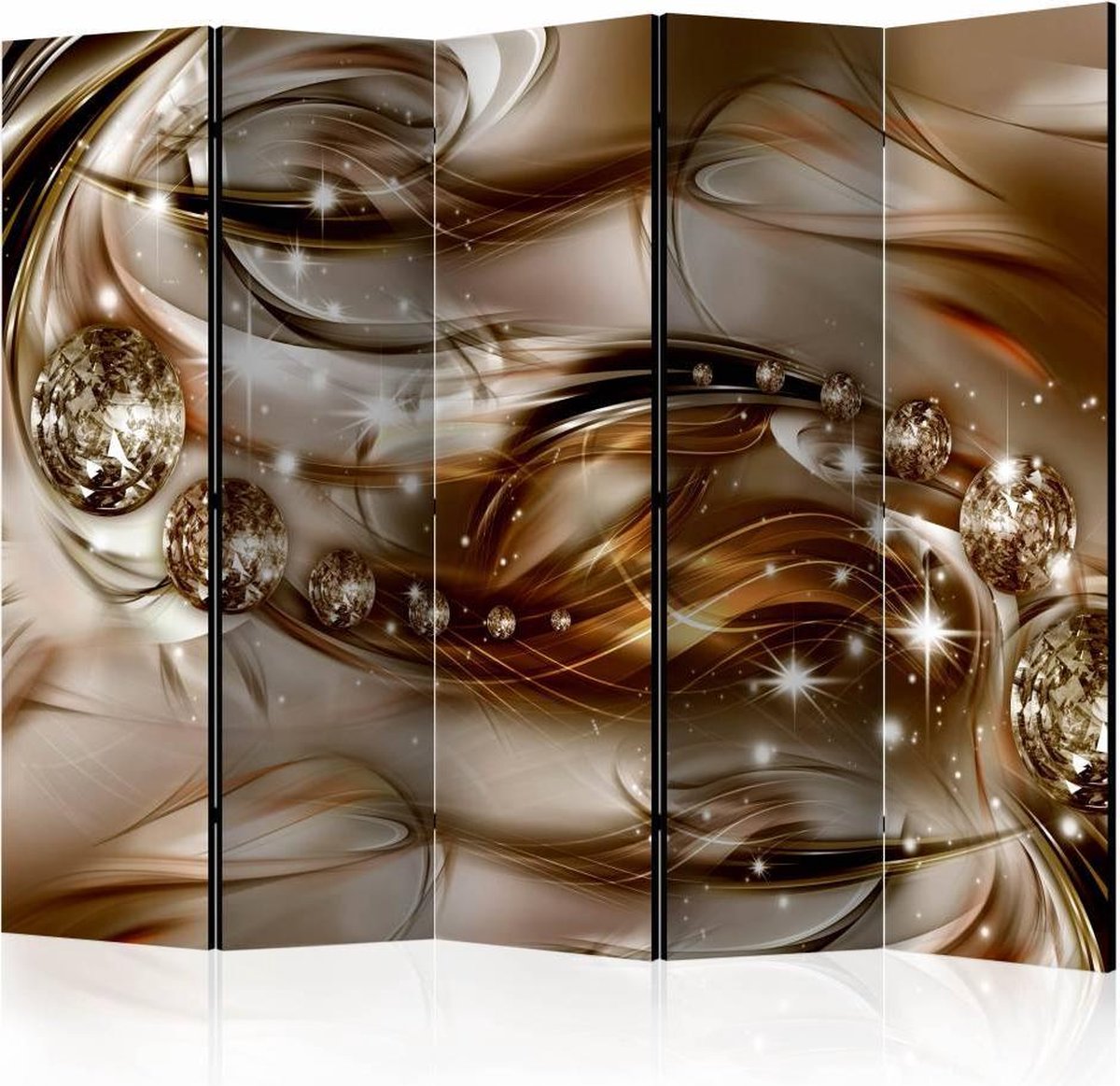 Vouwscherm - Chocolade Vloed 225x172cm , gemonteerd geleverd, dubbelzijdig geprint (kamerscherm)