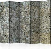Vouwscherm - Stenen barrière 225x172cm  , gemonteerd geleverd, dubbelzijdig geprint (kamerscherm)