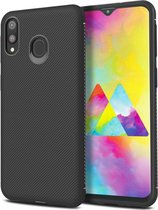Samsung Galaxy M20 Power Twill Slim Texture Back Cover Zwart