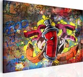 Schilderij - Graffiti Master , multikleur , wanddecoratie , premium print op canvas