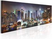 Schilderij - Witte reflectie’s in New York   Multi-gekleurd, premium print